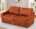 ACMEASE 67 Inches Chenille 2-Seat Sofa w/Comfortable Back Cushions, Modern Love Seat w/Deep Seat Space, Upholstered 2 Seater Couch w/High Resiliency Foam for Living Room, Office, Orange