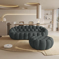 WJShome Modular Sectional Sofa,Bubble Couch,Comfy Curved Couch Living Room Sets,Modern Upholstered Bean Bag Sofa Mesh Fabric Lazy Floor Chair Living Roon Sets (Dark Gray, 3 Seater+Ottoman)
