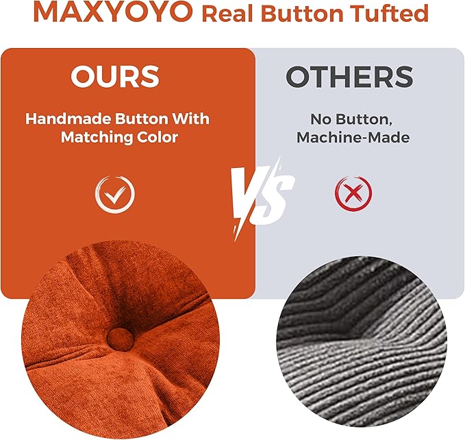 MAXYOYO 3-Seater Boneless Sofa Couch, Tufted Sofa Lounge for Living Room, Comfy Bean Bag Chair High-Density Foam Couch with Pillows, No Assembly Required