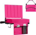 Halituny Stadium Seat for Bleachers with Back Support, Portable Bleacher Seat with Wide Comfy Padded Cushion, Metal Hook, Folding Stadium Chair with Shoulder Strap, Carry Handle, Cup Holder