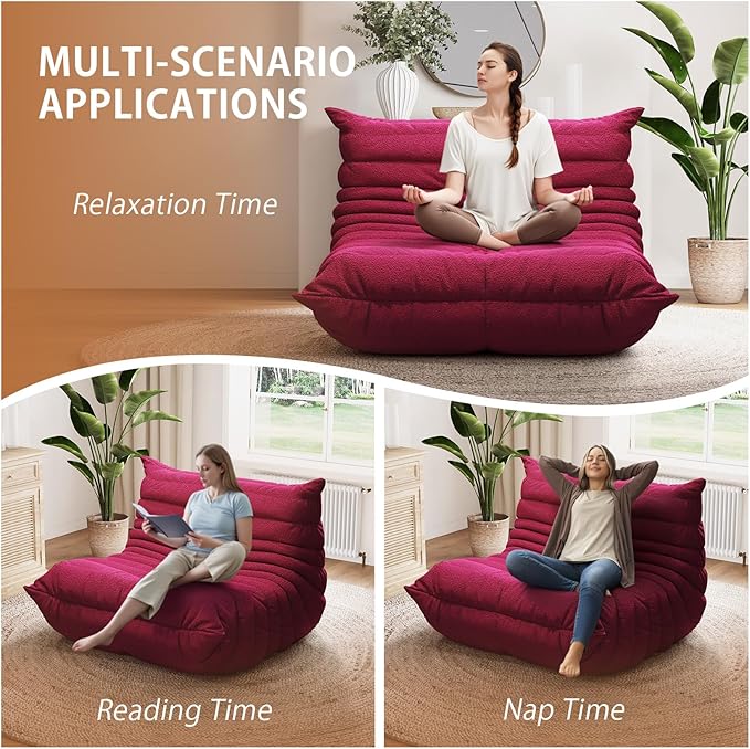 Selyteramy Oversized Bean Bag Chairs for Adults, Giant Beanbag Chair with Memory Foam, Comfy Lounge Chair Lazy Sofa for Apartment, Living Room, Bedroom, Office(Teddy Fabric)