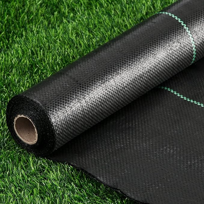 Kijamilee Weed Barrier Landscape Fabric Heavy Duty, 1.3FT x 50FT Thicken Garden Fabric Weed Mats, Weed Control Garden Cloth, Woven Geotextile Fabric for Garden Beds, Underlayment, Commercial Driveway