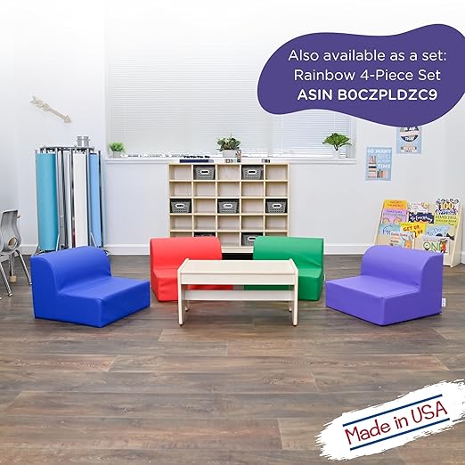 Children's Factory Library Lounger, Flexible Seating Classroom Furniture, Comfy Kids Chairs, Purple, Single Lounger