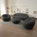 JACH Bubble Sofa Curved Couch Set, Comfy Upholstered Sofa, Mesh Fabric 3D Honeycomb Shape Modern Couches for Living Room, Apartment (Grey, 1 Seater, 2 Seater, 3 Seater, Ottoman)