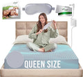 Earth Grounding Sheets Queen Size with 12% Silver Fiber & 4% Silk & 84% Cotton - Cloud Gray - SGS Quality Certified Grounded Well Bed Sheet - Conductive Fitted Sheet for Better Sleep