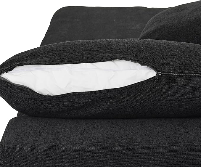 Cloud Couch Modular Sectional Sofa,160.6" Down Filled Sofa with Storage Ottoman,Modern U Shaped Couch 6 Seater, Black Convertible Sectional Sofa for Living Room,Covers Removable & Washable