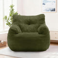 Bean Bag Chair, Comfy Bean Bag Sofa with Armrests & Back Support, Shredded Foam Filled Floor Couch for Adults, Fluffy Cloud Chair for Bedroom/Dorm/Reading, Single, Green
