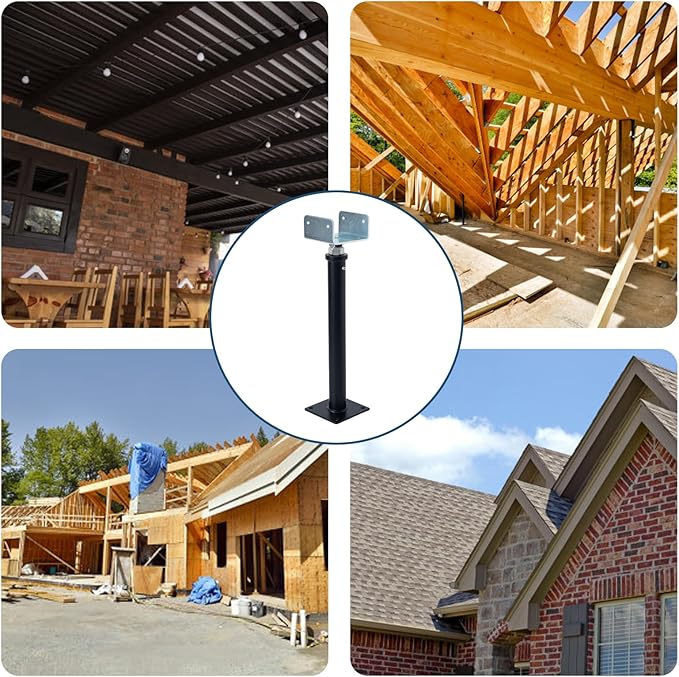 YXGJDP 4 Pack U-Shaped Floor Jack - Adjustable Steel Beam Support for 4x2, 4x4, 4x6 Joists Heavy Duty Screw Jack with U-Head Telepost & House Jack.15-19 Inch Adjustment Range.