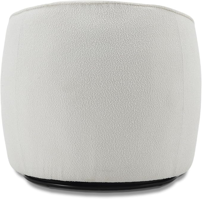 FaFaSoGoodFa Swivel Accent Chair, Modern Upholstered Boucle Barrel Arm Chairs with Pillow for Living Room, 360 Degree Round Swivel Sherpa Armchair with Round Base for Bedroom Club (1, Cream)