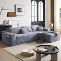 Cloud Sectional Couch with L-Shape Chaise, Modern Modular Sofa with Deep Seat, Built-in Cup Holder & Storage Pocket for Living Room Bedroom, No Assembly Required (Light Grey, Left Sitting Chaise)