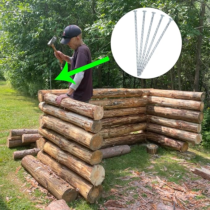10 Inch Landscape Stakes Galvanized Metal Landscape Edging Anchoring Spikes Stakes, Camping Stakes Tent Pegs for Artificial Turf, Paver Edging, Weed Barrier, House Construction, Carpentry (25)