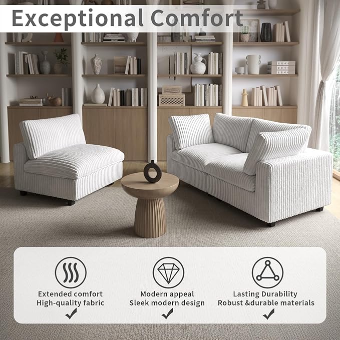 Cloud Modular Sectional Sofa,157" Oversized 7 Seater Sofa,V Shaped Couch with Storage Ottoman,Plush Sofas for Living Room,Comfy Couch with Chaise,Covers Washable&Replaceable