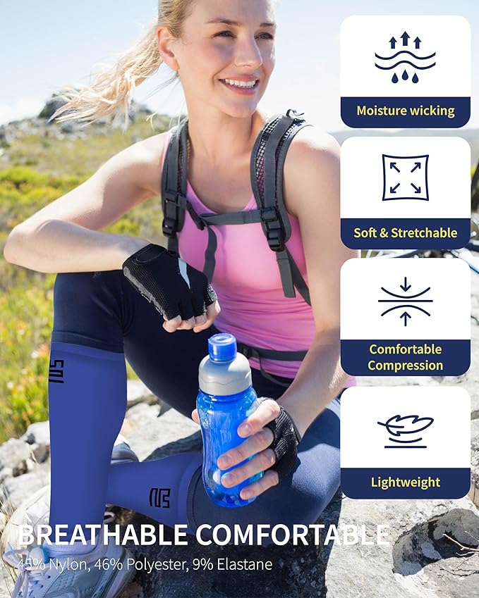 Modetro Sports Calf Compression Sleeves - Leg Sleeves for Men and Women - Shin Splint Relief Support Brace Running Flights