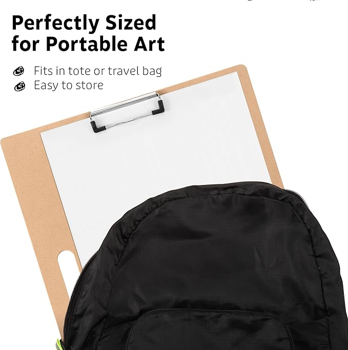 TX liteart Drawing Board - 14" x 17.8" Sketch Board with Handle for Drafting Art - Portable Clipboard for Class or Studio Fit in Artists Tote