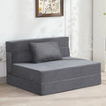 WUTUTUEE Folding Sofa Bed Convertible Floor Couch Foldable Chair Bed with Pillow，Linen Sleeper Chair Futon,Foldable Memory Foam Mattress for Bedroom/Living Room/Dorm/Office (Dark Grey, Standard)