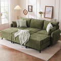 Rexulqo 104'' Modular Sectional Sofa with All Seats Storage, Oversized Sleeper Sofa Bed,3-Seater Comfy Cloud Couch with Movable Ottoman,Big Sectional Couches for Living Room Bedroom,Velet,Green