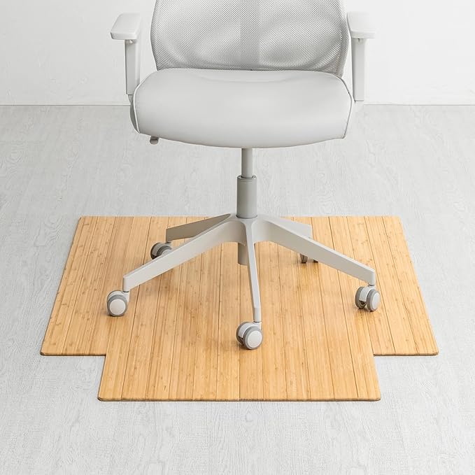 Anji Mountain Office Chairmat Thickest & Sturdy Bamboo Chairmats Highly Premium Quality Anti-Slip Heavy Duty for Multi-Purpose Hardwood Floor Office & Home Floor Protector Office Chair mat-5mm Thick