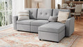 LINSY HOME Modular Sectional Sofa Oversized, Rubik III Removable Cover Living Room Couches with Storage Deep Seat & Ottoman Chaise L/U Shaped Sofa Modern Couch (Grey)