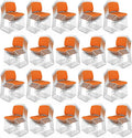 VINGLI Stackable Chairs Set of 100, Stacking Office Chairs with Metal Sled Base, Ergonomic Plastic Padded Seat & Back, Capacity 350lbs, Stacking Chairs for Waiting Room Break Room Banquet Guest,Orange
