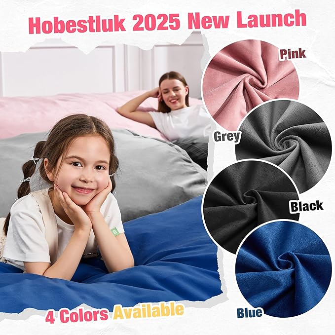 Hobestluk 6FT Bean Bag Chair Large Beanbag Lounger with Removable Cover Adult Bean Bag Chair with Portable Handle Desgin for Living Room Bedroom (Blue, 6FT)