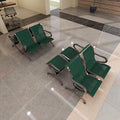 Kinfant 2-Seat Waiting Room Chair - Office Guest Reception Chairs with Ergonomic Backrests, Airport Waiting Bench with Armrests, Metal Waiting Furniture for Hospital, Bank (Dark Green, Set of 4)