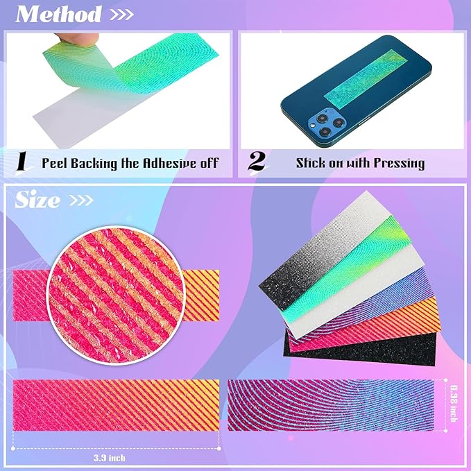 Gersoniel 72 Pcs Anxiety Sensory Stickers Strips Adhesive Textured Mental Health Calm Stickers Mindfulness Fidget Decals Stress Anxiety Relief Items for Therapy Office Desk Counselor(Gradient)