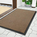 Yimobra Doormat Outdoor Indoor Entrance 29.5 x 17, All-Season All-Weather Front Door Mat, 100% Waterproof Welcome Matt for Floor Garage Outside Entry, Stain and Fade Resistant,Khaki
