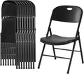 Amazing for less 8-Pack Heavy Duty Plastic Folding Chair, 450 lbs Capacity Foldable Chairs for Indoor Outdoor, Stackable Portable Seating for Party, Wedding, Patio, Backyard, Office (Black)