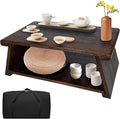 koretech Japanese Low Floor Table Folding Coffee Tables,23''x13.5'' Paulownia Wood Tables Tatami Tables Meditation Table Altar with Storage