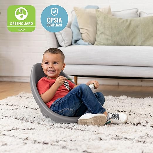 ECR4Kids Leaf Floor Seat, Rocker Chair, Grey, 6-Piece