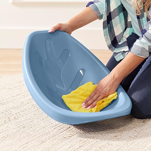 ECR4Kids Leaf Floor Seat, Rocker Chair, Powder Blue, 6-Piece