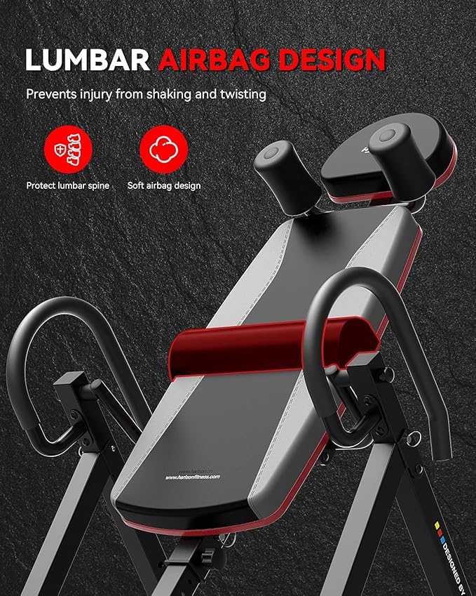 HARISON Heavy Duty Inversion Table for Back Pain Relief 350 LBS Capacity with 3D Memory Foam, Back Inversion Table with 180 Degree Full Inversion