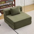 Modern Olive Single Sofa Bed, Convertible Foldable Sofa with Pillow, Comfortable Corduroy Fabric & High-Density Foam, Ideal for Living Room, Bedroom, Office, Apartment Lounge