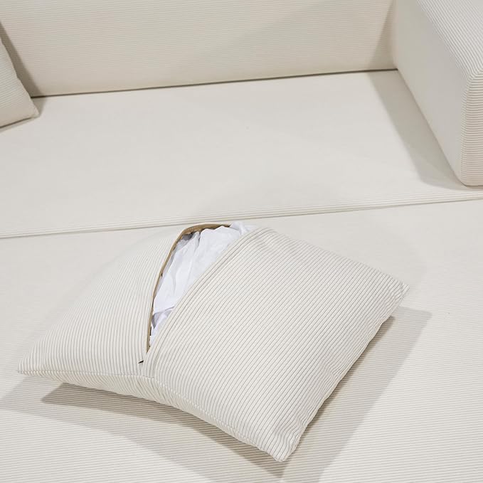 Modern Floor Sofa Bed with Bolster Pillows, Couch Bed,Foldable Sofa bigsize Sofa Convertible Lounger, Beige Corduroy