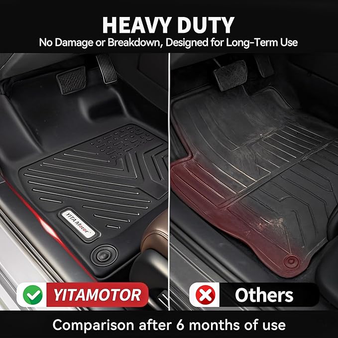 YITAMOTOR Floor Mats for Ford Expedition 2018-2024 7-Seater (Not for Max Model), Custom Fit All Weather TPE Mat, 18-24 Ford Expedition 7 Seats Accessories Floor Liners Full Set, Backrest & Cargo Liner