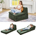 Hobestluk Sofa Couch Folding Sofa Bed Comfy Floor Lounger Convertible Sofa with Removable Cushion Couches for Small Spaces Foldable Mattress for Living Room Bedroom or Office (Chenille Green, Large)