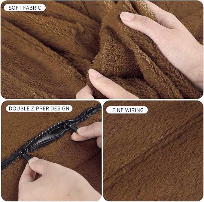 Bean Bag Chair for Adults 6FT,Soft Removable Cover for Teens/Girls Bedroom,Fluffy Giant Round Floor Beanbag Lounger Chairs (No Filler,Deep Coffee)