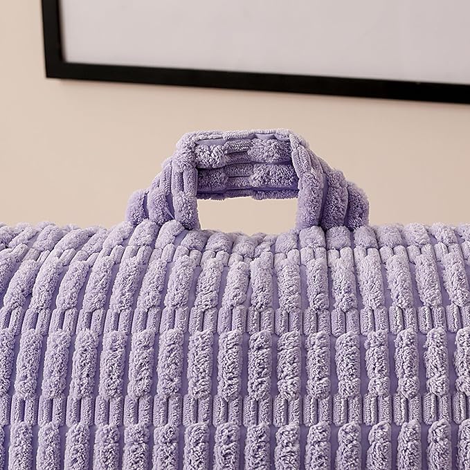 PAJEO Reading Pillow for Sitting in Bed, Large Backrest Reading Pillow with Arm Rest,Back-Rest Support Cushion for Sit Up on Couch, Sofa, and Floor (Light Purple Corduroy, Standard(17"))