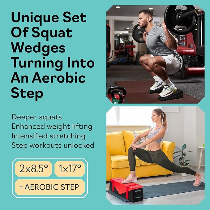 Squat Wedge - Squat Wedge Block 960 LBS Capacity - Slant Board for Calf Stretching with 5 Adjustable Angles - Calf Stretcher Slant Board - Yoga Blocks - EPP Material for Ankle Mobility & Physical Therapy