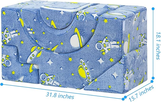 MeMoreCool Toddler Foam Climbing Couch – Modular Kids Sofa with Slide & Stair, Convertible Playroom Sectional for Crawling, Climbing & Kids’ Playtime