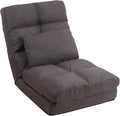 Chaise Lounge Indoor, 14-Position Floor Chair with Padded Pillow for Adults Kids, Folding Lazy Sofa Chair for Living Room, Bedroom, for Gaming Reading (Brown)