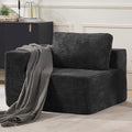 Furnify 40" Modular Sectional Sofa, Upholstered Floor Sofa Couch with Pillow, Bean Bag Chair for Bedroom Living Room, No Assembly Required (Plush Corduroy Fabric, Black)