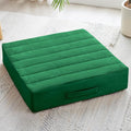 JKMAX 22 inches Floor Pillow for Adults - Large Meditation Cushion with Thick Foam - Premium Outdoor Square Floor Cushion Seat - Yoga Pillow for Sitting On Floor - Green