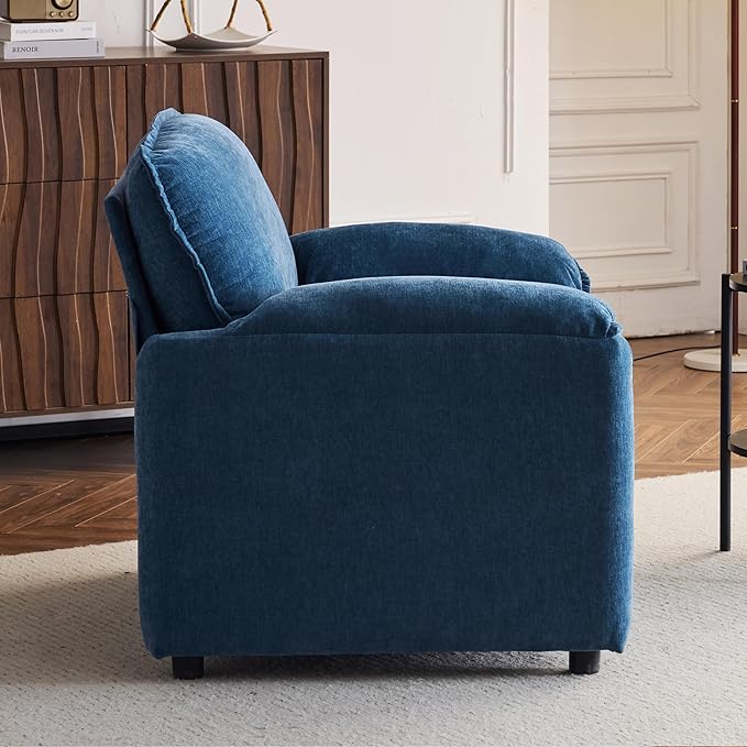 CHARMMA 38" Oversized Lounge Chair - Plush Reading Armchair with Thick Comfort Cushions, High Back Support & Wide Seat, Perfect Accent Chair for Living Room, Bedroom, Office, Dorm, Blue, 65lbs