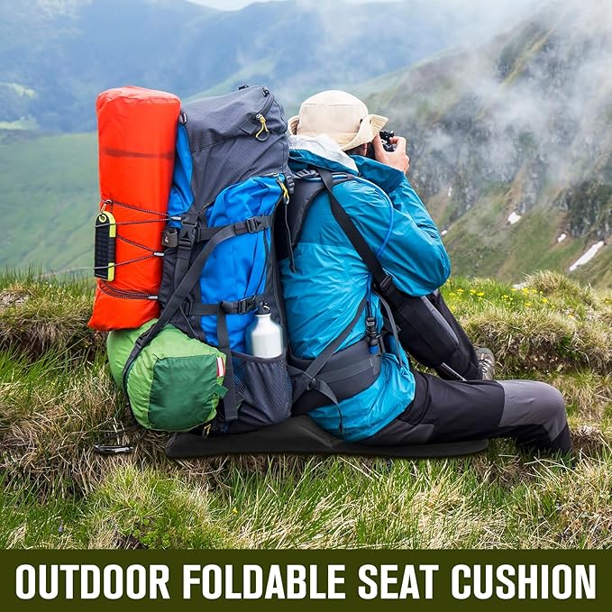 Breling 4 Pack Sitting Pad, Foldable Hunting Seating Cushion for Backpacking Bleacher Cushion with Hook Waterproof Folding Lightweight Pad for Camping Hiking Stadium Outdoor