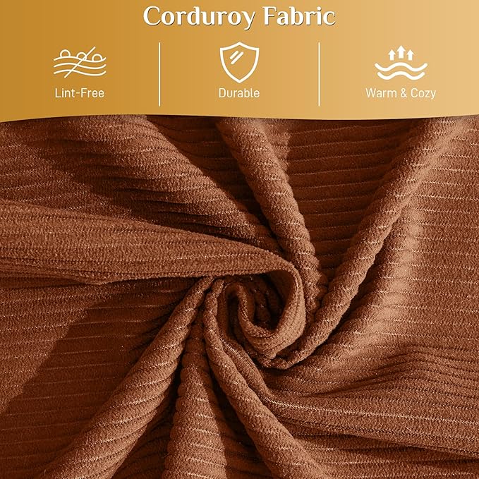 DAMAIFROM 157" Convertible Sleeper Sofa Bed Set with Pillow, 4-in-1 Corduroy Folding Mattress Boneless Couch with Fixed-Shape Frame, Fold Out Floor Sofa Cama Lounge Couch for Living Room, Orange