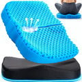 Anzeng Gel Seat Cushion for Long Sitting, Gel Cushion for Pressure Relief, Soft & Breathable, Chair Cushion for Office Chair, Car, Wheelchair, Seat Cushion with Non-Slip Black Cover