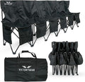 VictoryGear Portable Soccer Bench – 6 Seat Folding Team Chair with 8 Pockets & Carrying Bag – Lightweight Sideline Seating for Soccer, Baseball, Camping, Outdoor Events