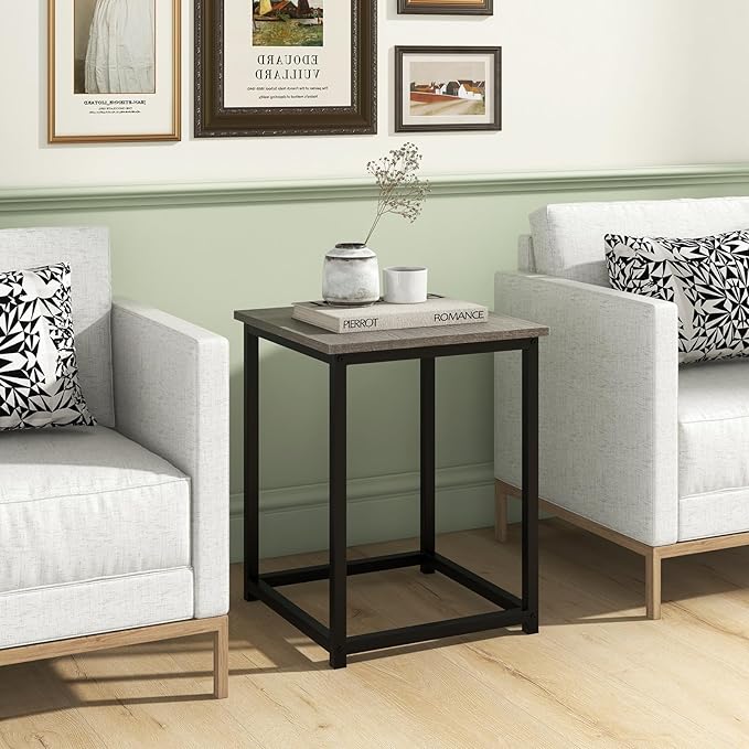 Giantex Round Nesting Table Set of 3, Farmhouse Coffee Table w/2 End Tables, Sturdy Metal Frame, 3-Piece Wooden Living Room Table Set for Home Office, Apartment (Black Oak)