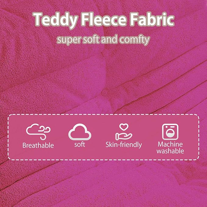 Selyteramy Oversized Bean Bag Chairs for Adults, Giant Beanbag Chair with Memory Foam, Comfy Lounge Chair Lazy Sofa for Apartment, Living Room, Bedroom, Office(Teddy Fabric)